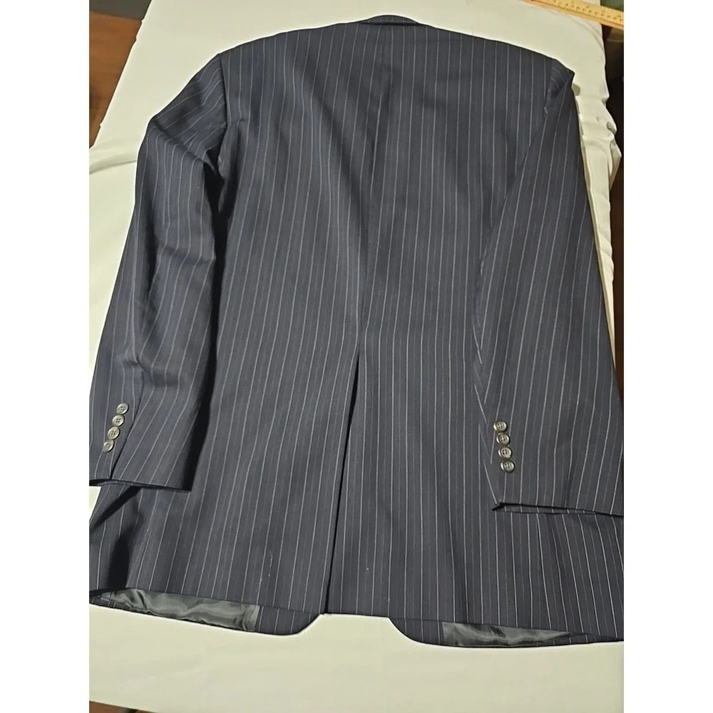 Chaps Ralph Lauren Blue Pin Stripe Men's  WOOL SPORT COAT 42L blazer suit jacket